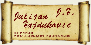 Julijan Hajduković vizit kartica